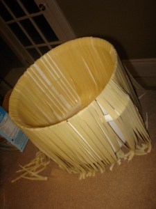 Pasta drying on our super fancy drying rack.