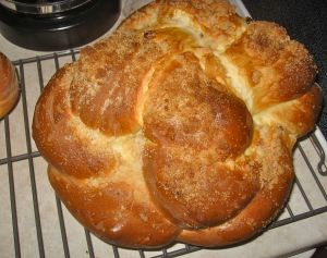 Golden Raisin Challah with Streusel topping!